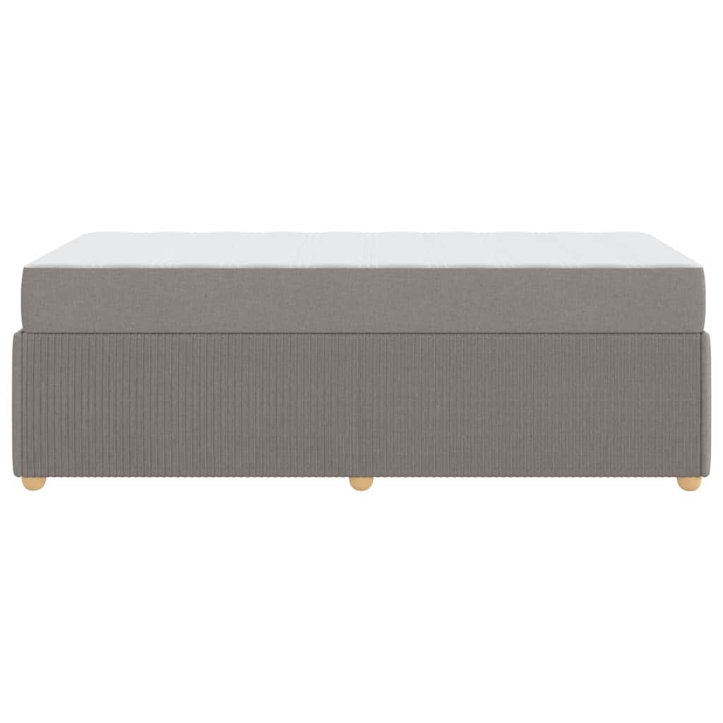 Cadre de lit avec matelas avec matelas Taupe 100 x 200 cm tissu - XIOS