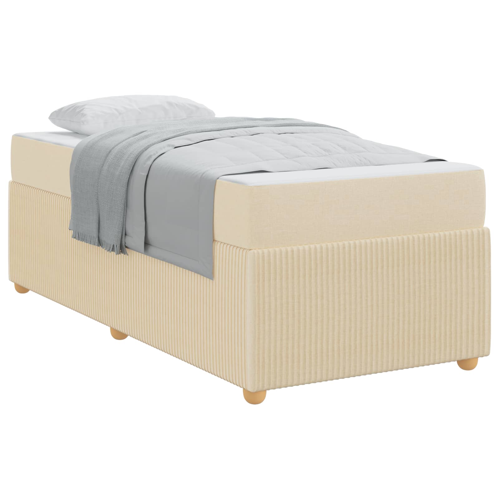 Cadre de lit avec matelas Crème 100 x 200 cm tissu - XIOS