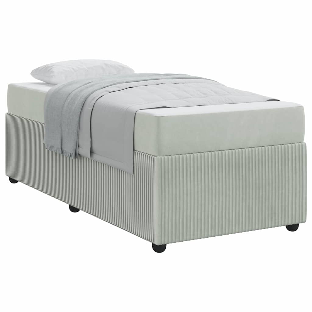 Cadre de lit avec matelas Gris clair 100 x 200 cm Velours - XIOS