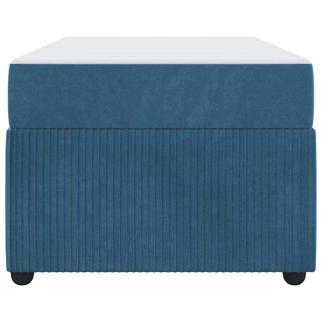 Cadre de lit avec matelas Bleu 100 x 200 cm tissu - XIOS