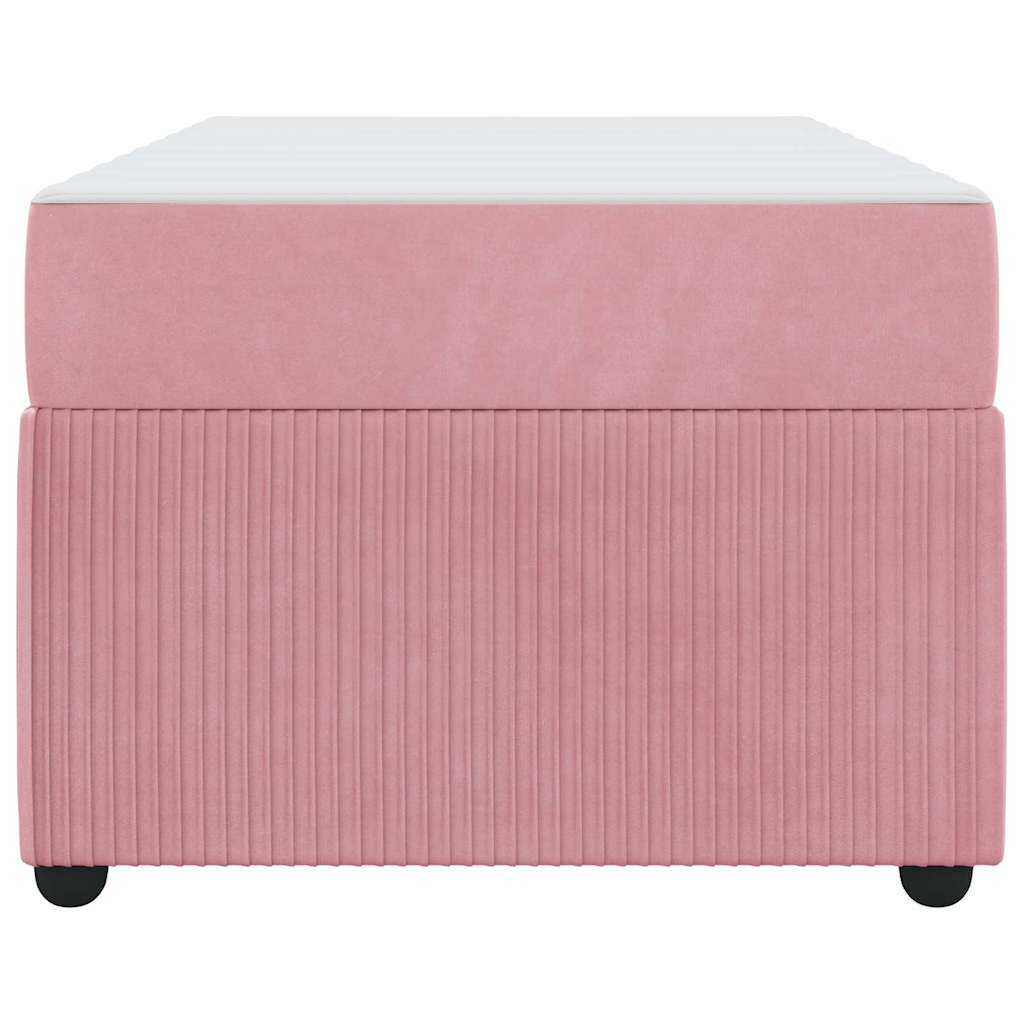Cadre de lit avec matelas Rose 100 x 200 cm tissu - XIOS