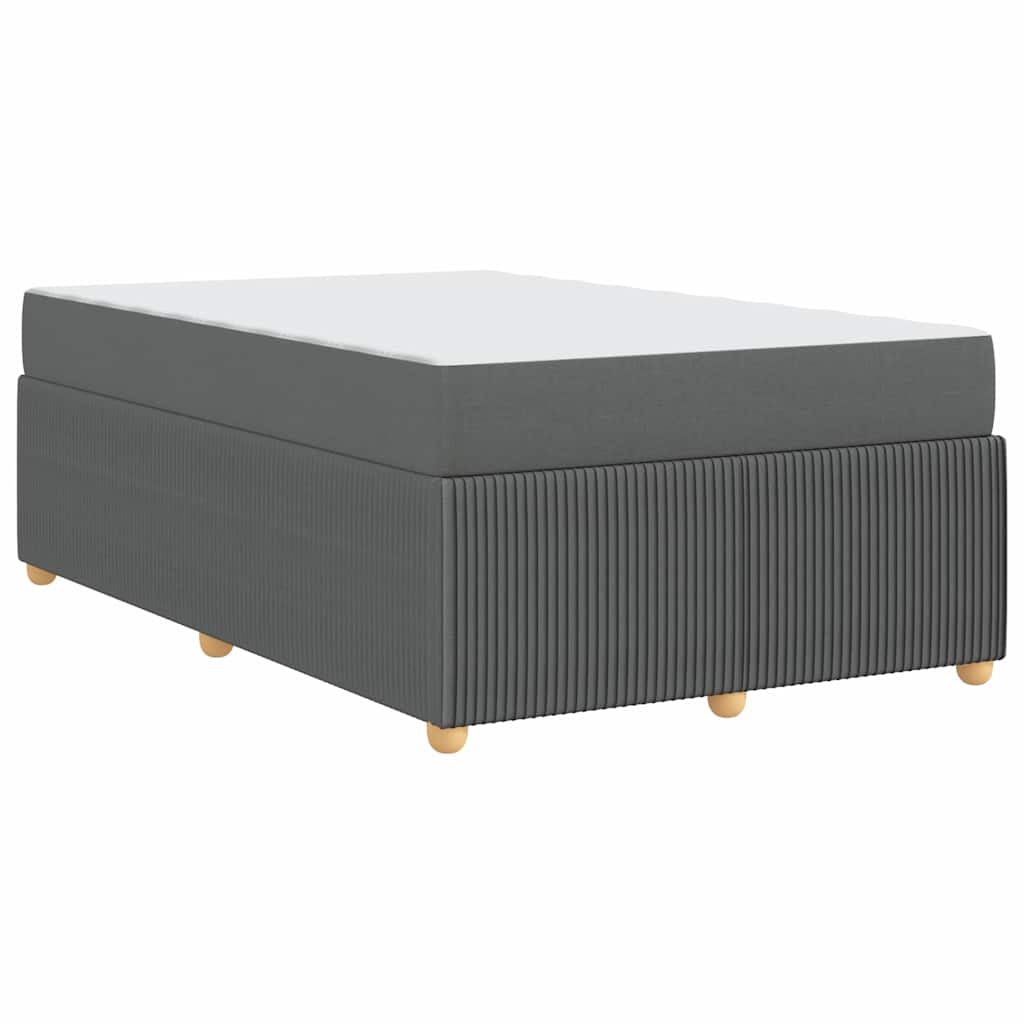 Cadre de lit avec matelas Gris foncé 120 x 190 cm tissu - XIOS
