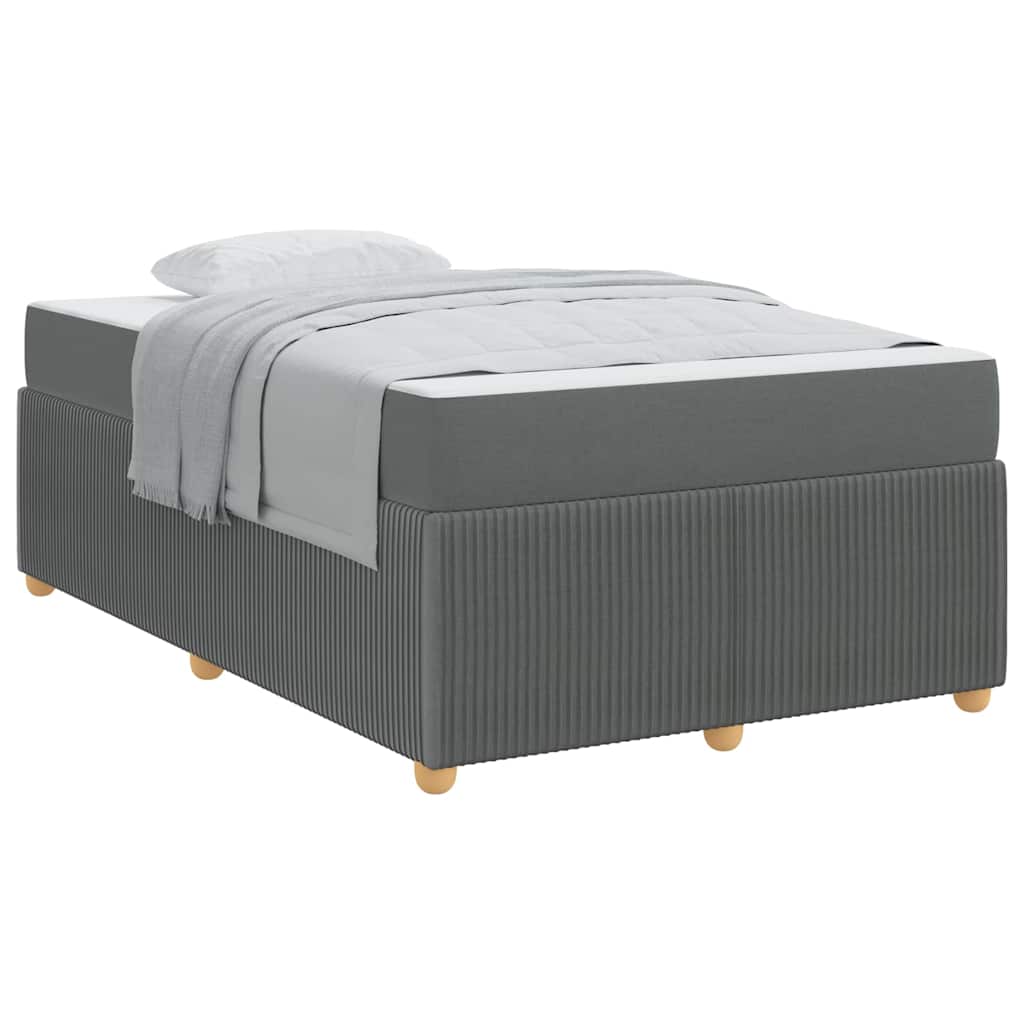 Cadre de lit avec matelas Gris foncé 120 x 190 cm tissu - XIOS