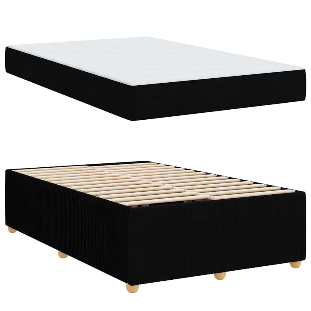 Cadre de lit avec matelas avec matelas Noir 120 x 190 cm tissu - XIOS