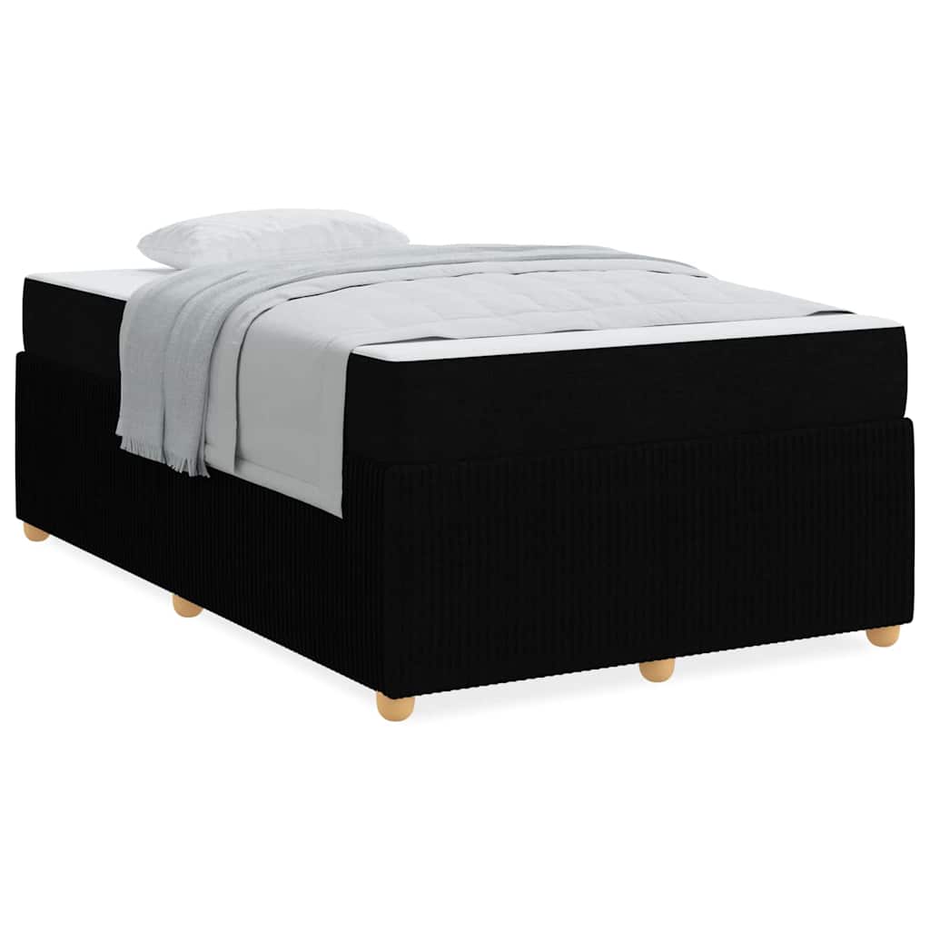 Cadre de lit avec matelas avec matelas Noir 120 x 190 cm tissu - XIOS