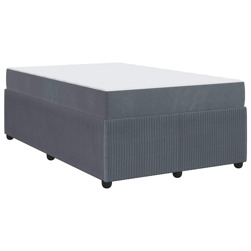 Cadre de lit avec matelas Gris foncé 120 x 190 cm Velours - XIOS