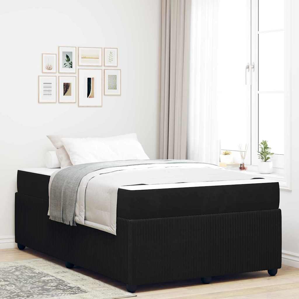 Cadre de lit avec matelas Noir 120 x 190 cm Velours - XIOS