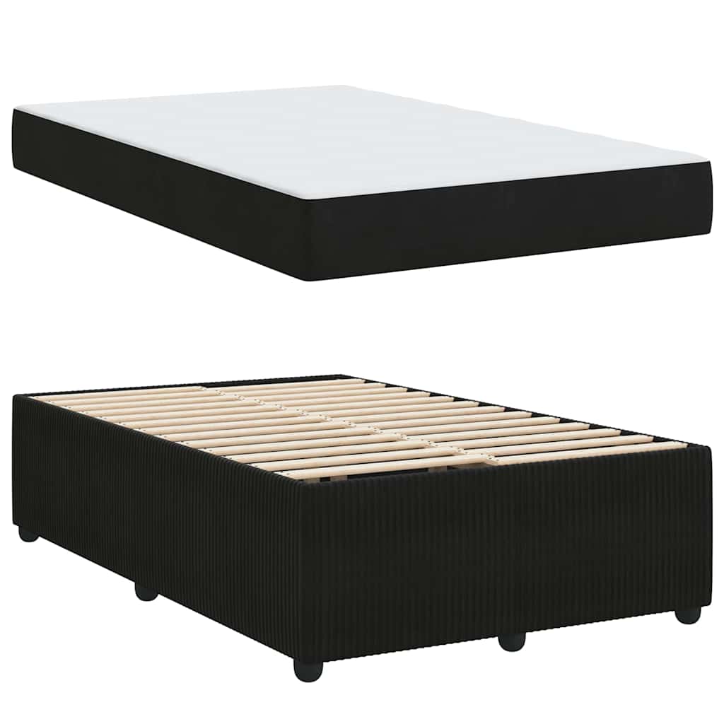 Cadre de lit avec matelas Noir 120 x 190 cm Velours - XIOS