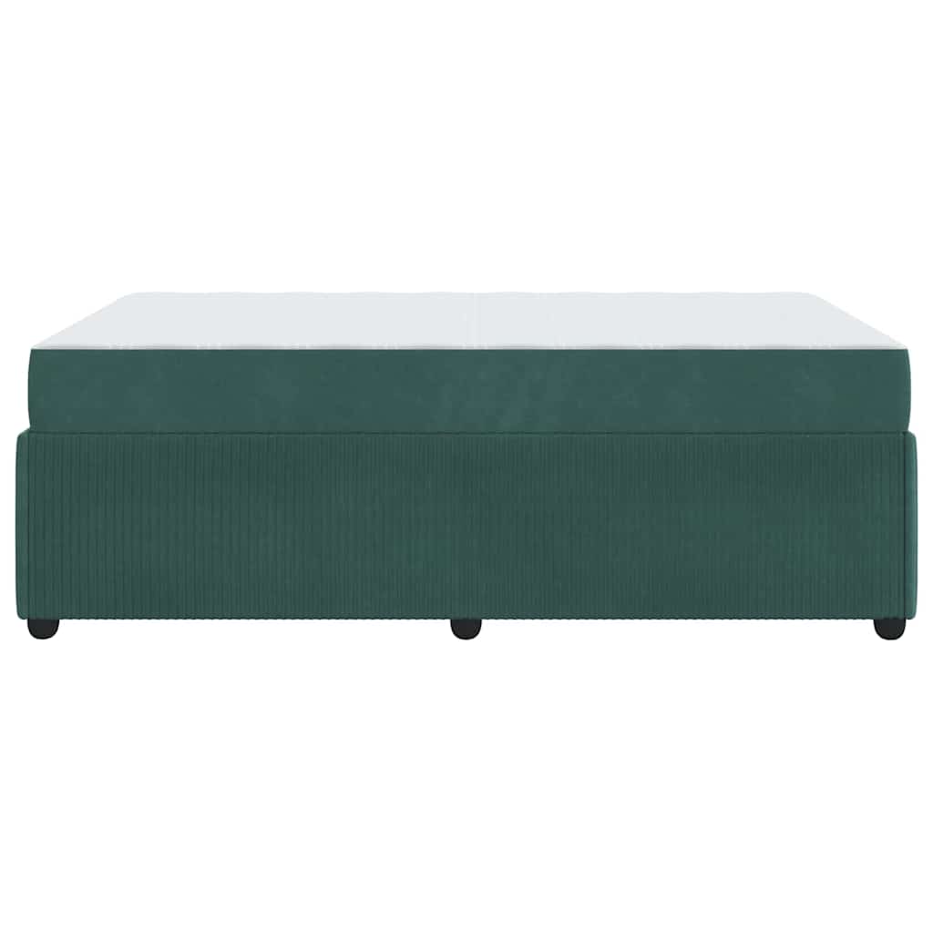 Cadre de lit avec matelas Vert foncé 120 x 190 cm tissu - XIOS