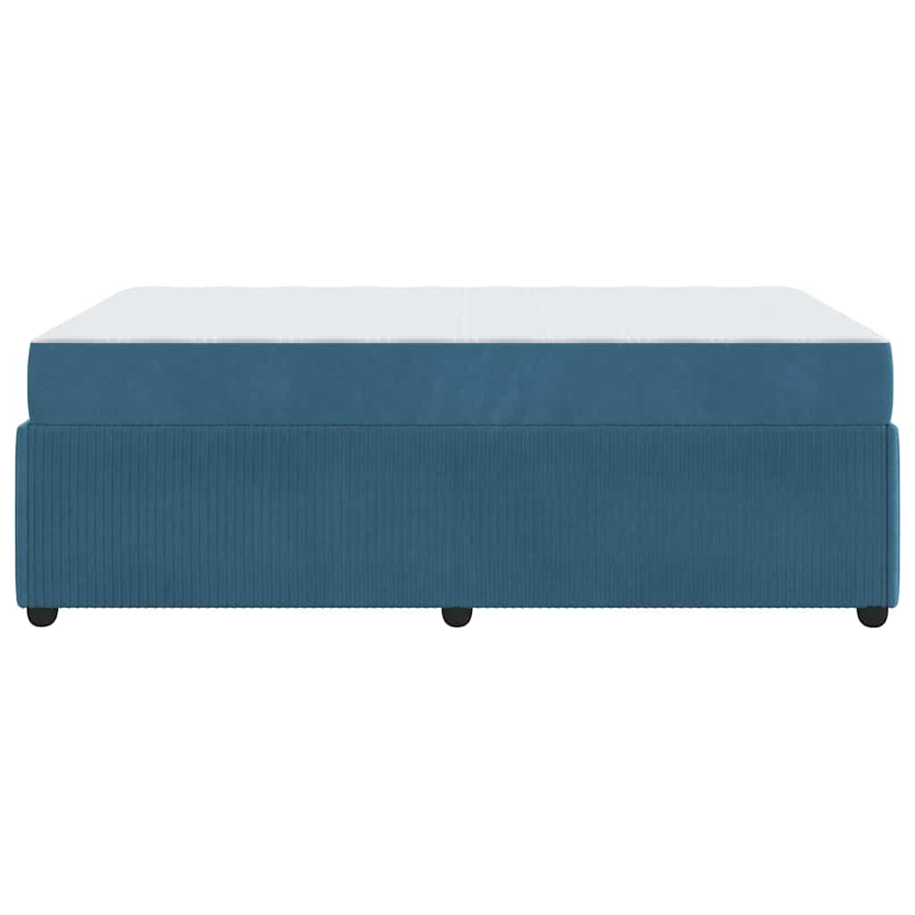 Cadre de lit avec matelas Bleu 120 x 190 cm tissu - XIOS