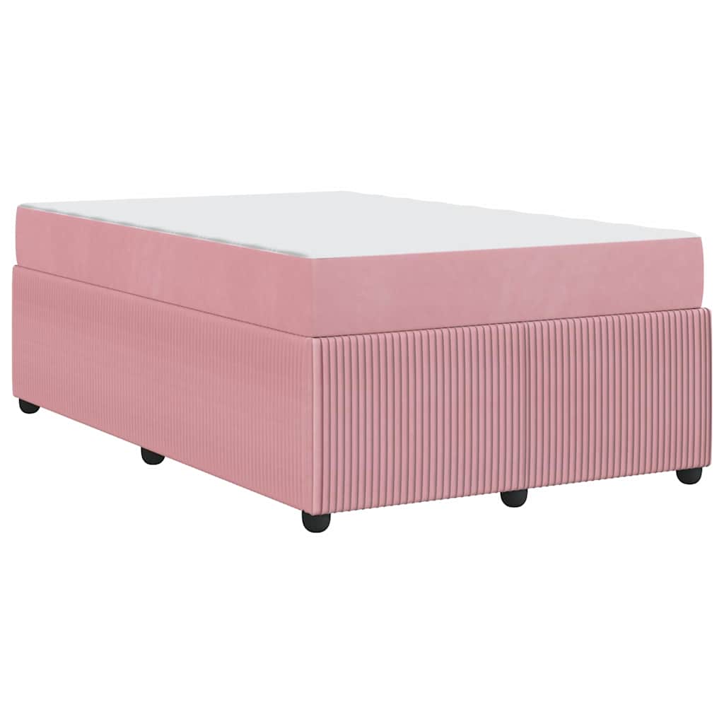 Cadre de lit avec matelas Rose 120 x 190 cm tissu - XIOS