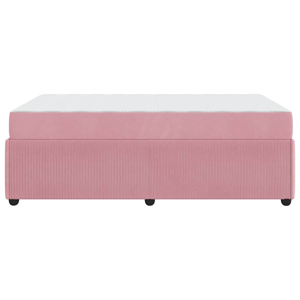 Cadre de lit avec matelas Rose 120 x 190 cm tissu - XIOS