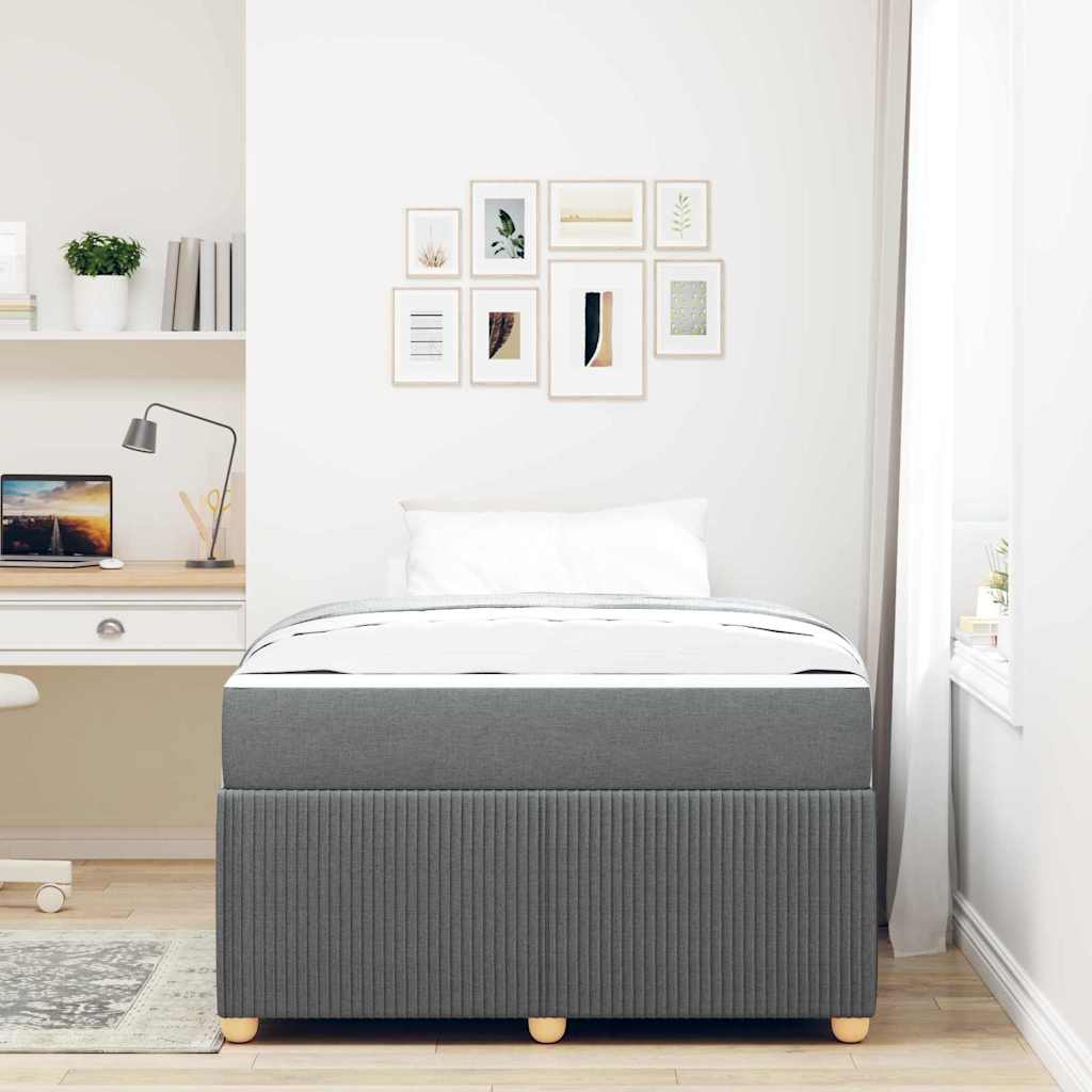 Cadre de lit avec matelas Gris foncé 120 x 200 cm tissu - XIOS