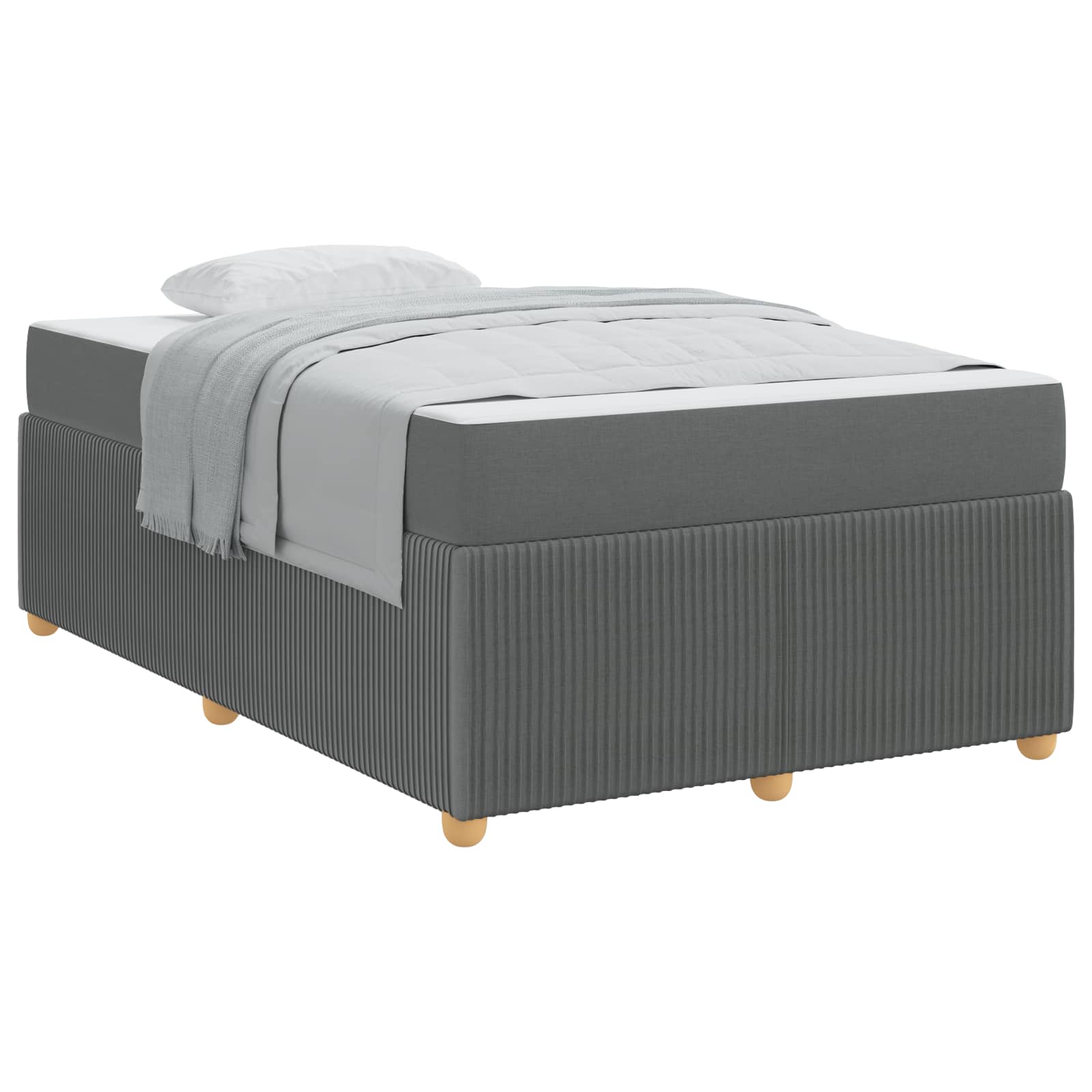 Cadre de lit avec matelas Gris foncé 120 x 200 cm tissu - XIOS