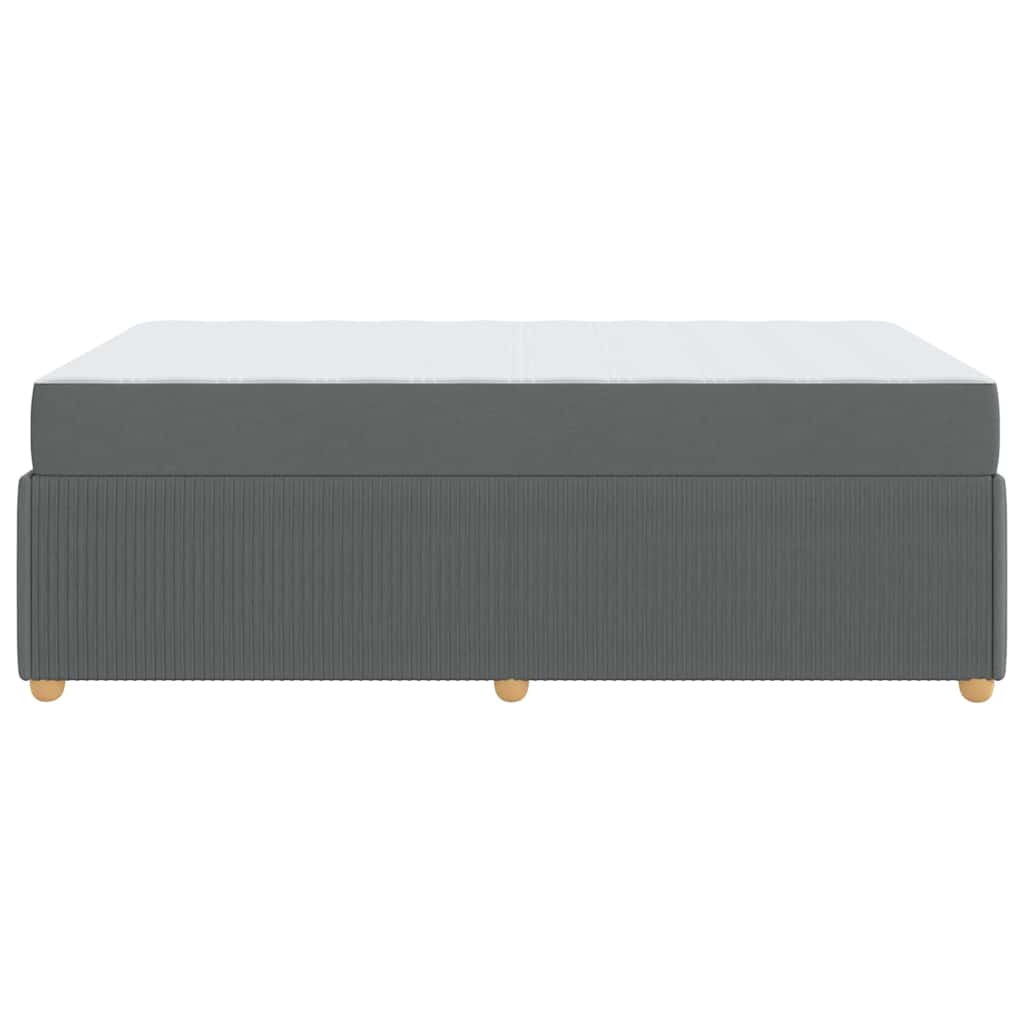 Cadre de lit avec matelas Gris foncé 120 x 200 cm tissu - XIOS