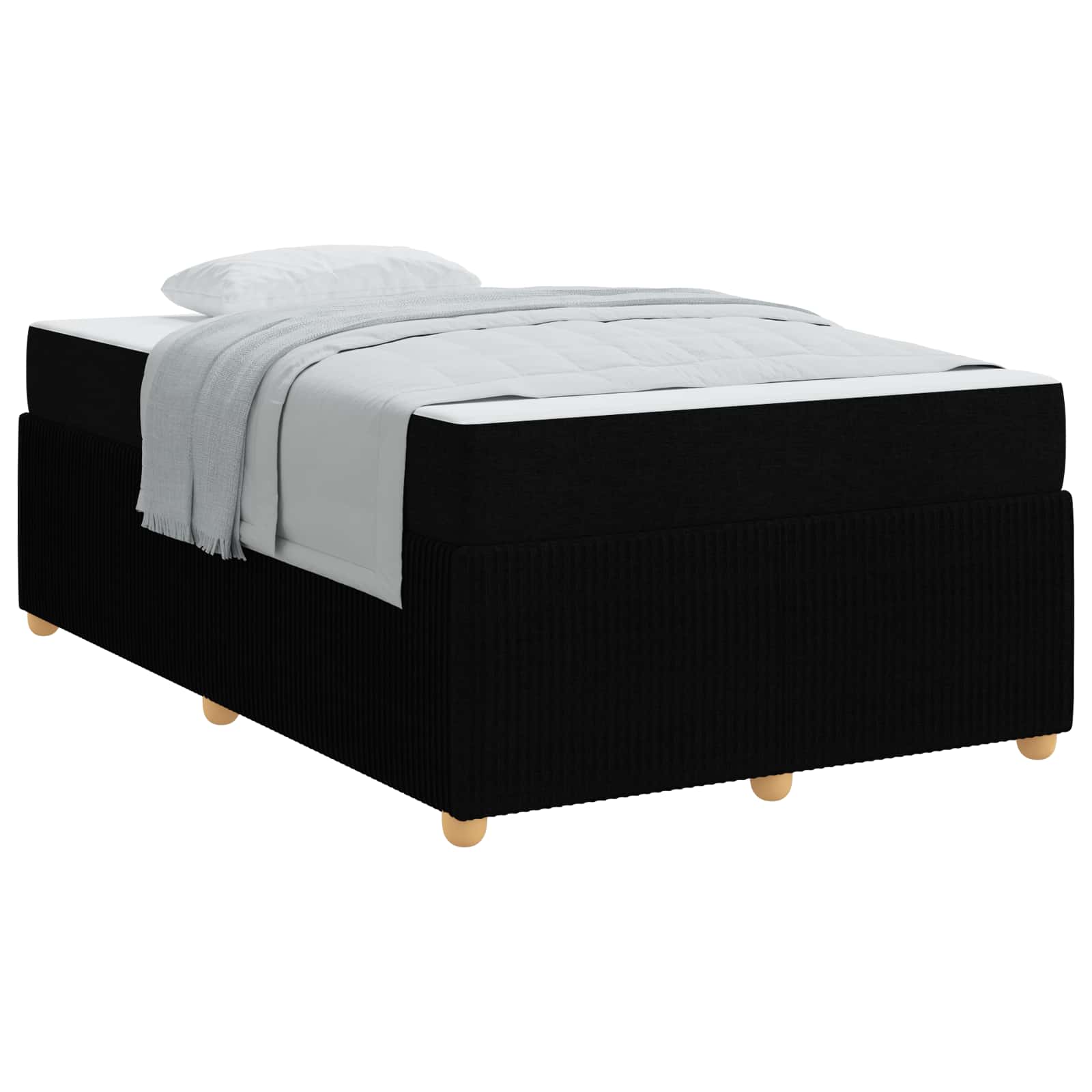 Cadre de lit avec matelas Noir 120 x 200 cm tissu - XIOS
