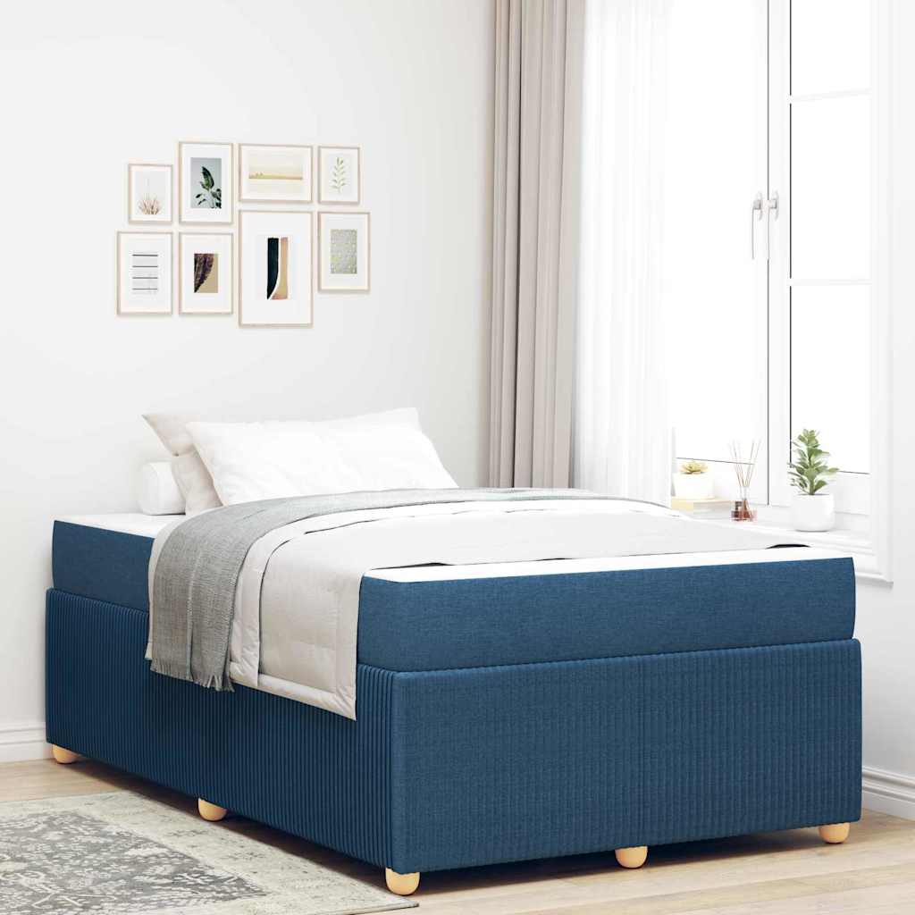 Cadre de lit avec matelas Bleu 120 x 200 cm tissu - XIOS