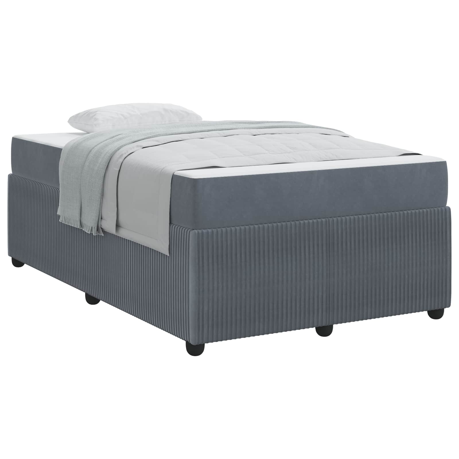 Cadre de lit avec matelas Gris foncé 120 x 200 cm tissu - XIOS