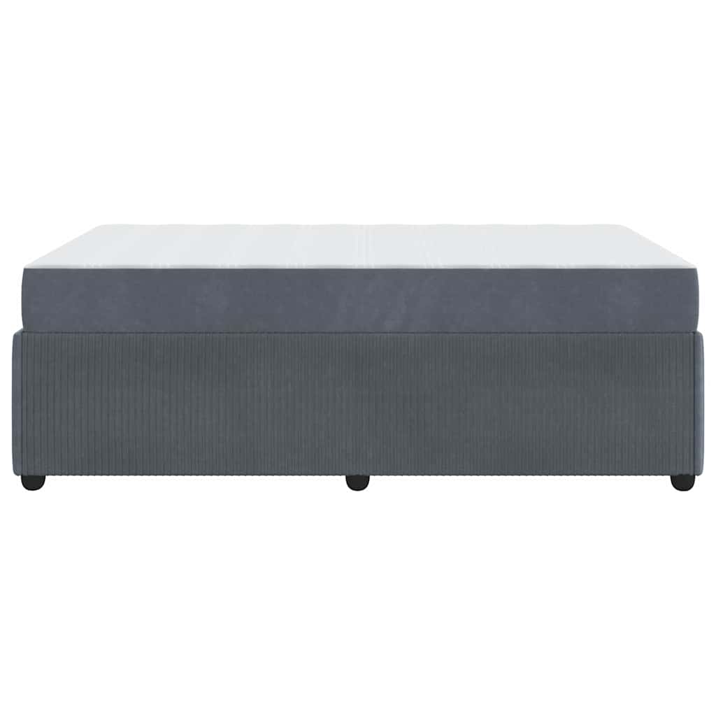 Cadre de lit avec matelas Gris foncé 120 x 200 cm tissu - XIOS