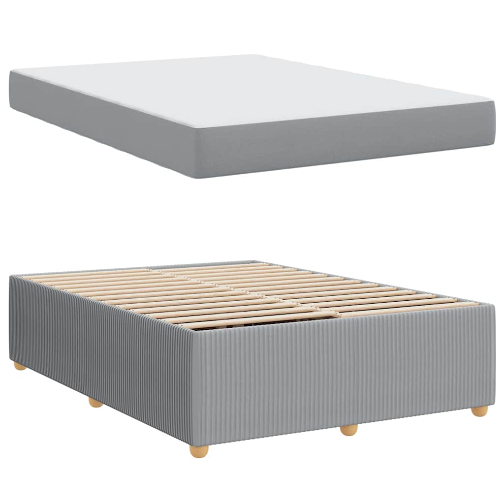 Cadre de lit avec matelas Gris clair 140 x 200 cm tissu - XIOS