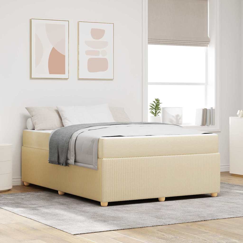Cadre de lit avec matelas Crème 140 x 200 cm tissu - XIOS