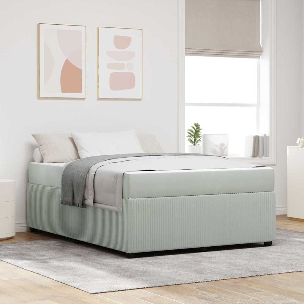Cadre de lit avec matelas Gris clair 140 x 200 cm Velours - XIOS