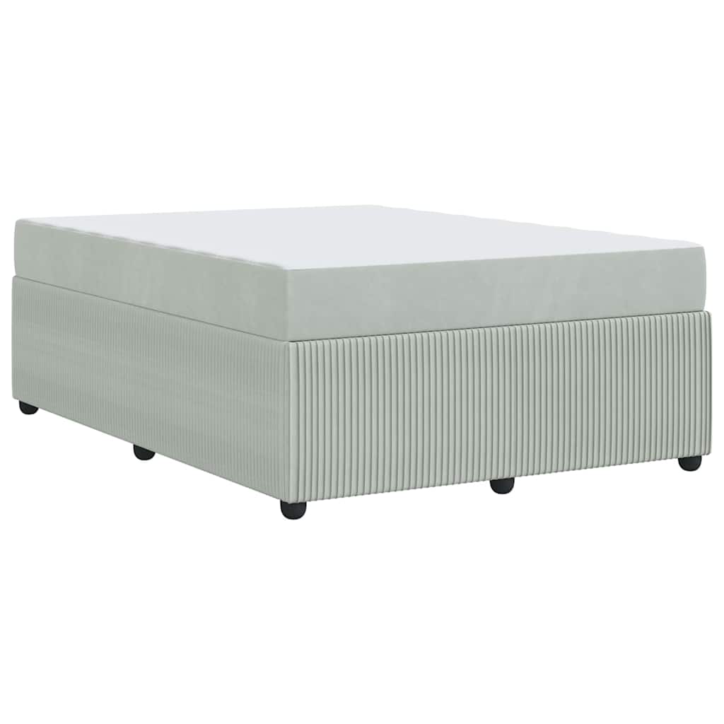 Cadre de lit avec matelas Gris clair 140 x 200 cm Velours - XIOS