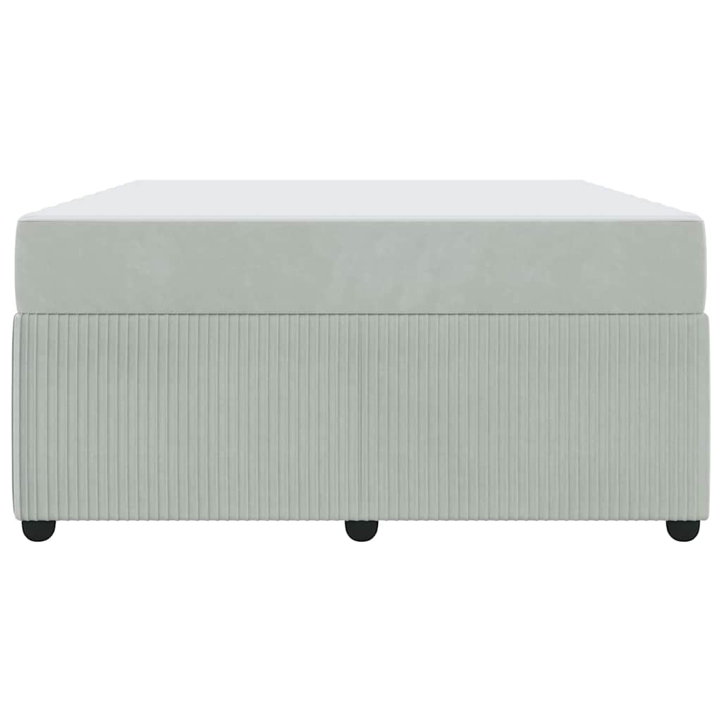 Cadre de lit avec matelas Gris clair 140 x 200 cm Velours - XIOS