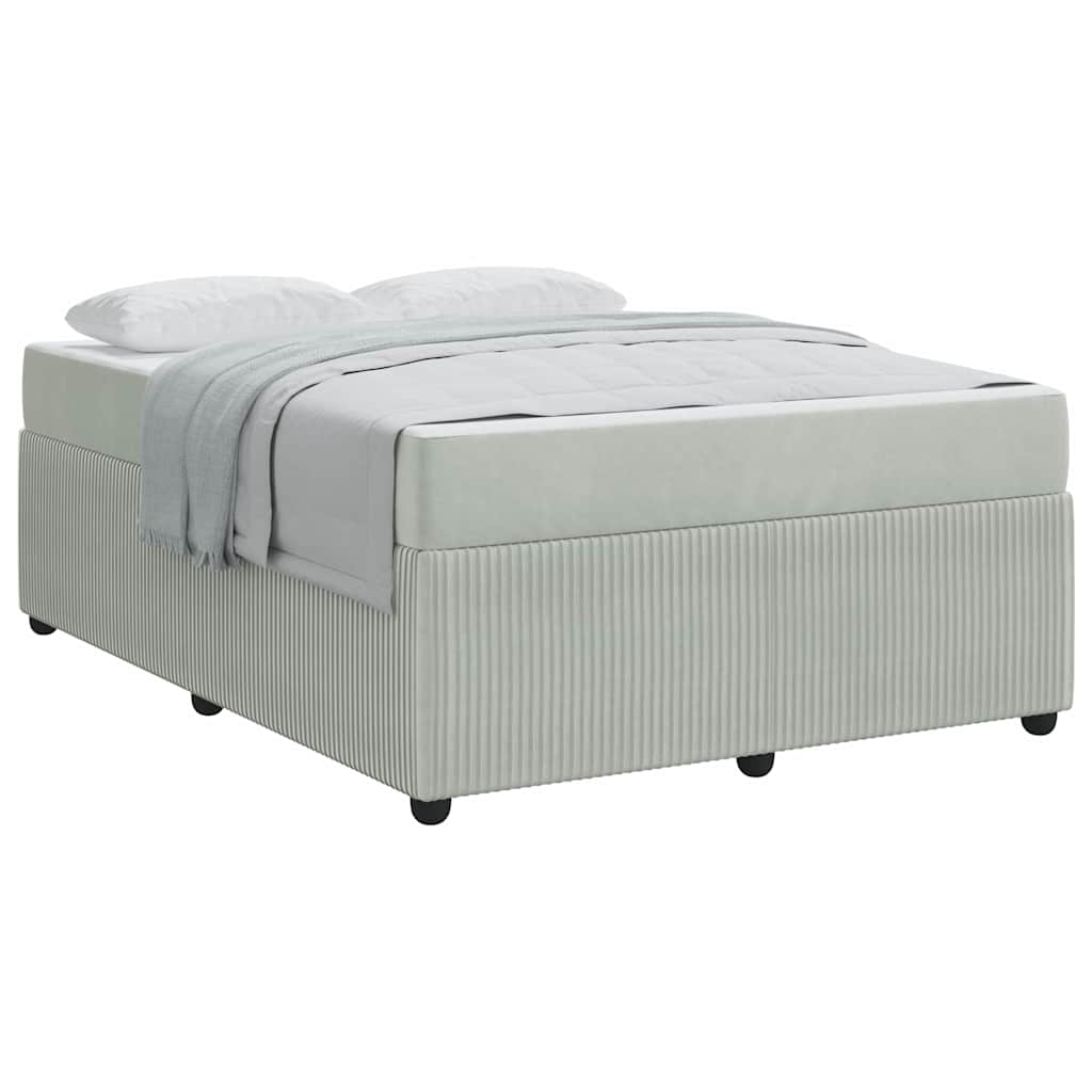 Cadre de lit avec matelas Gris clair 140 x 200 cm Velours - XIOS