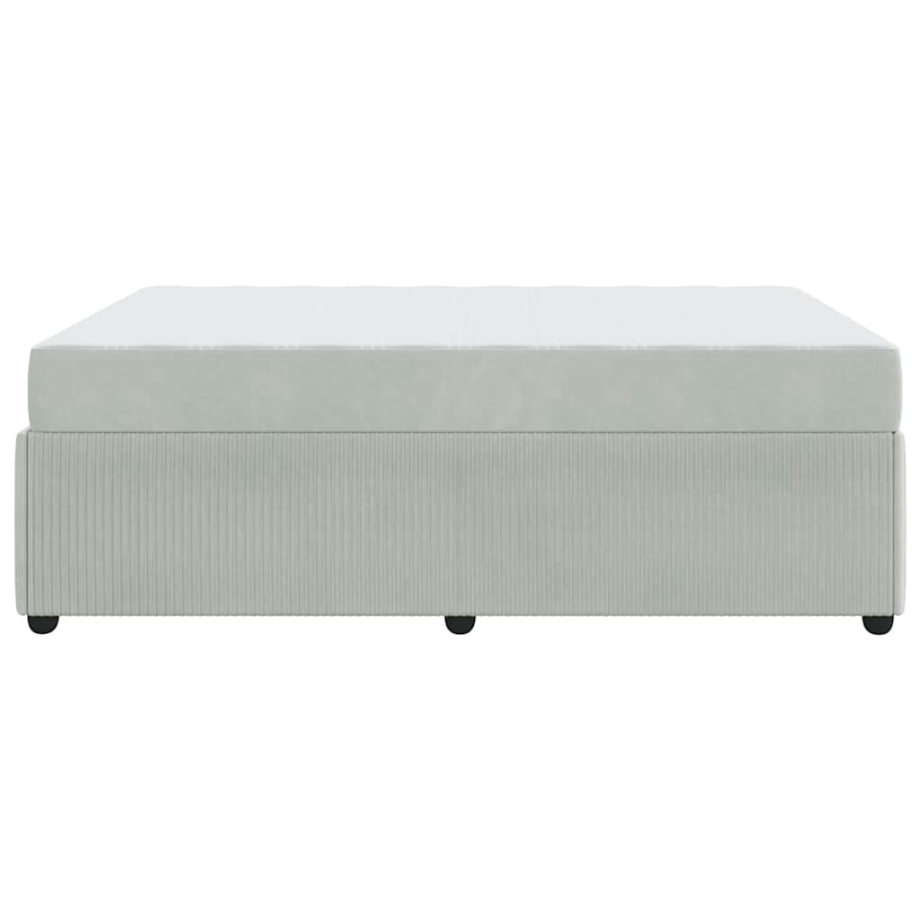 Cadre de lit avec matelas Gris clair 140 x 200 cm Velours - XIOS