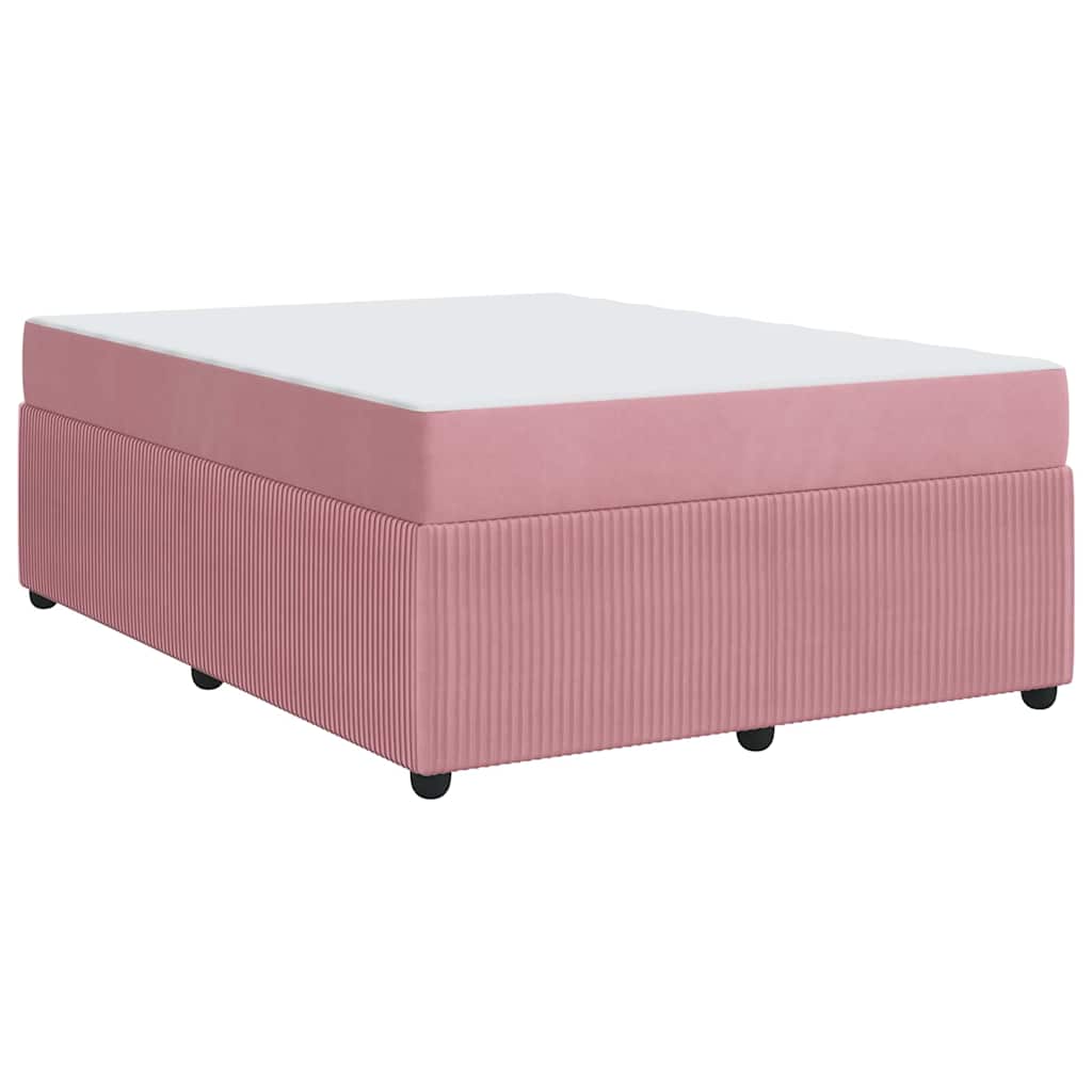 Cadre de lit avec matelas Rose 140 x 200 cm Velours - XIOS