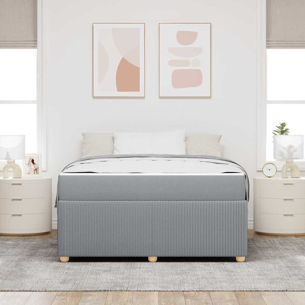 Cadre de lit avec matelas Gris clair 160 x 200 cm tissu - XIOS