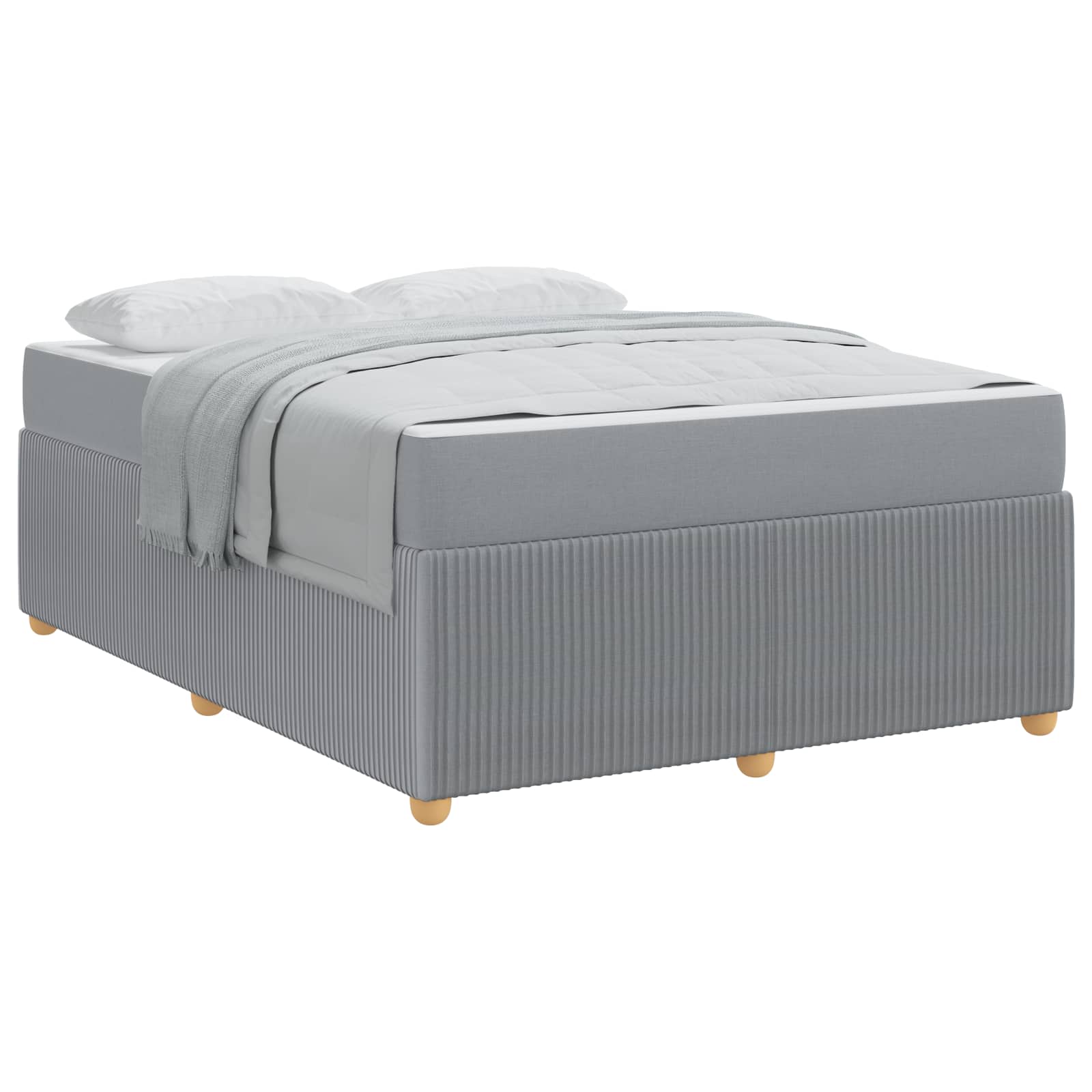 Cadre de lit avec matelas Gris clair 160 x 200 cm tissu - XIOS