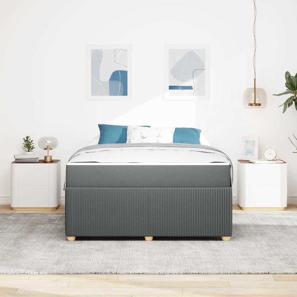 Cadre de lit avec matelas Gris foncé 160 x 200 cm tissu - XIOS