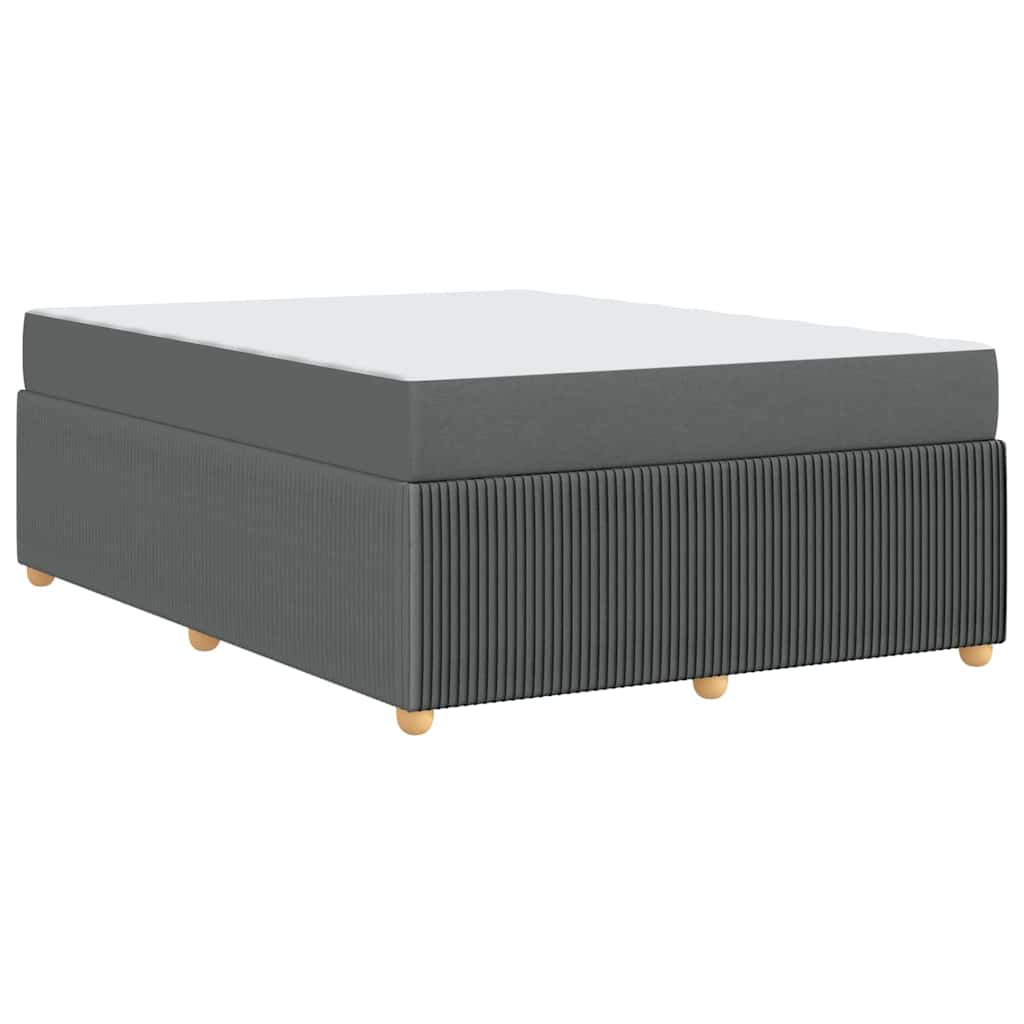 Cadre de lit avec matelas Gris foncé 160 x 200 cm tissu - XIOS