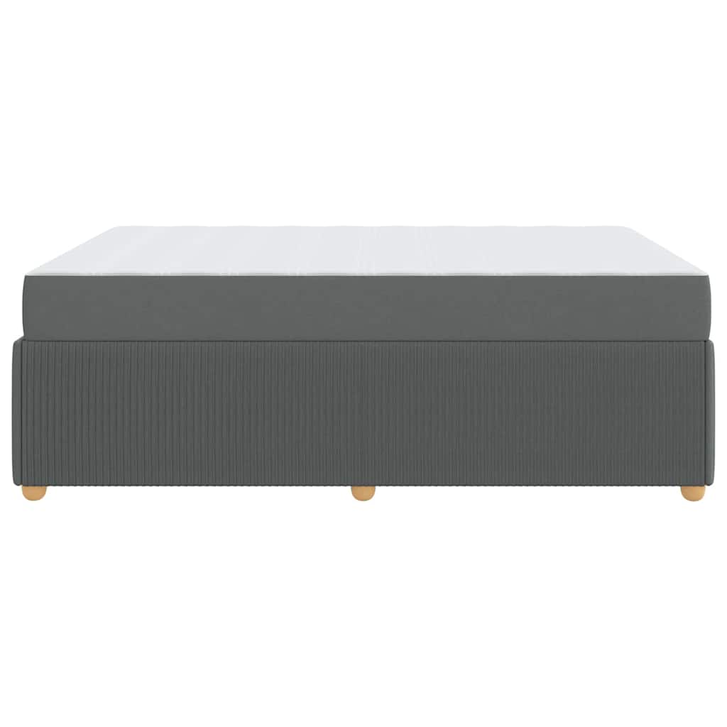 Cadre de lit avec matelas Gris foncé 160 x 200 cm tissu - XIOS