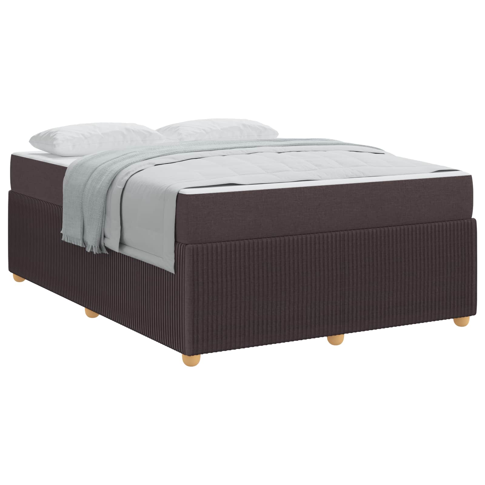 Cadre de lit avec matelas Marron foncé 160 x 200 cm tissu - XIOS