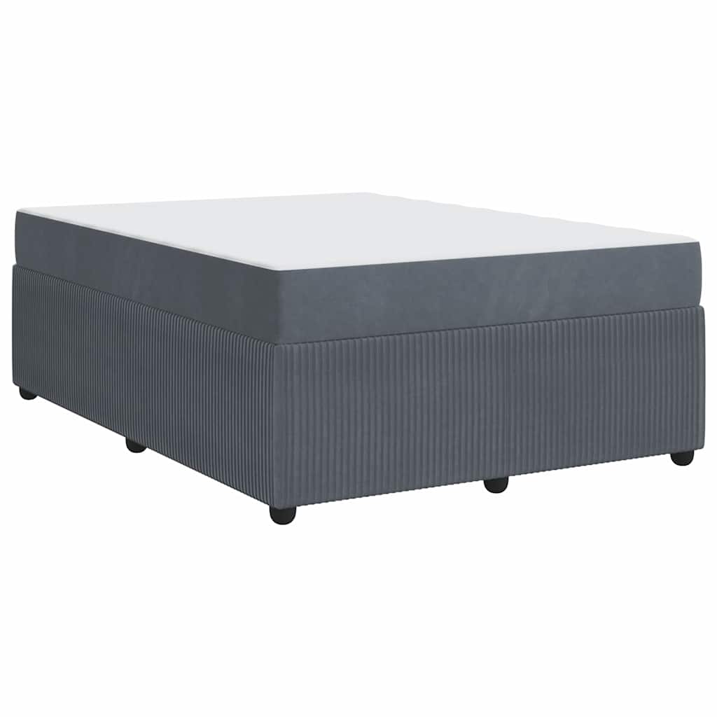 Cadre de lit avec matelas Gris foncé 160 x 200 cm tissu - XIOS