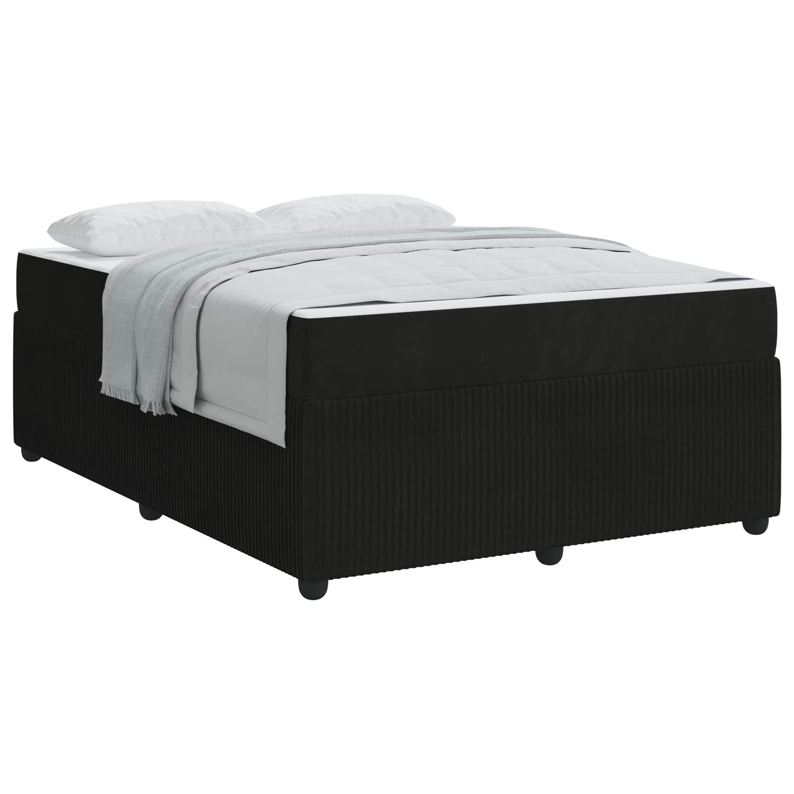 Cadre de lit avec matelas Noir 160 x 200 cm tissu