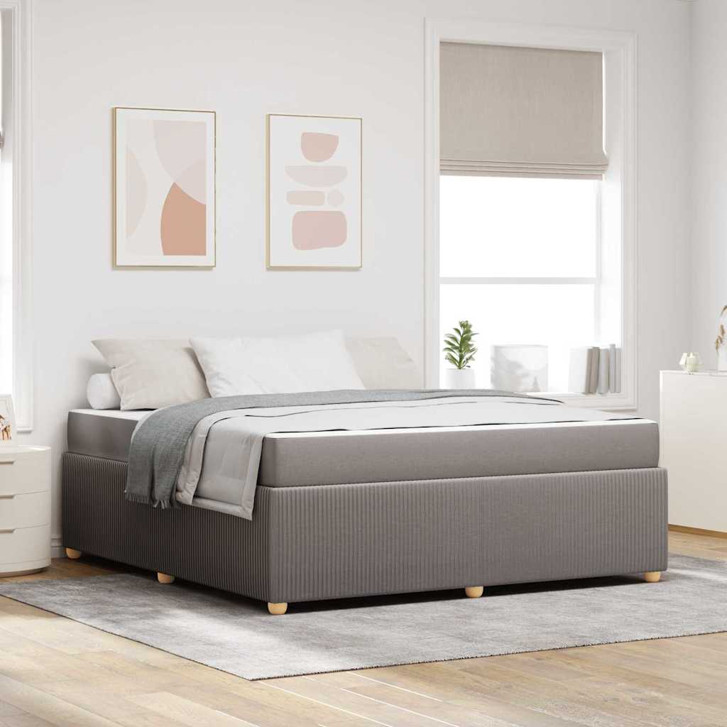 Cadre de lit avec matelas avec matelas Taupe 180 x 200 cm tissu - XIOS