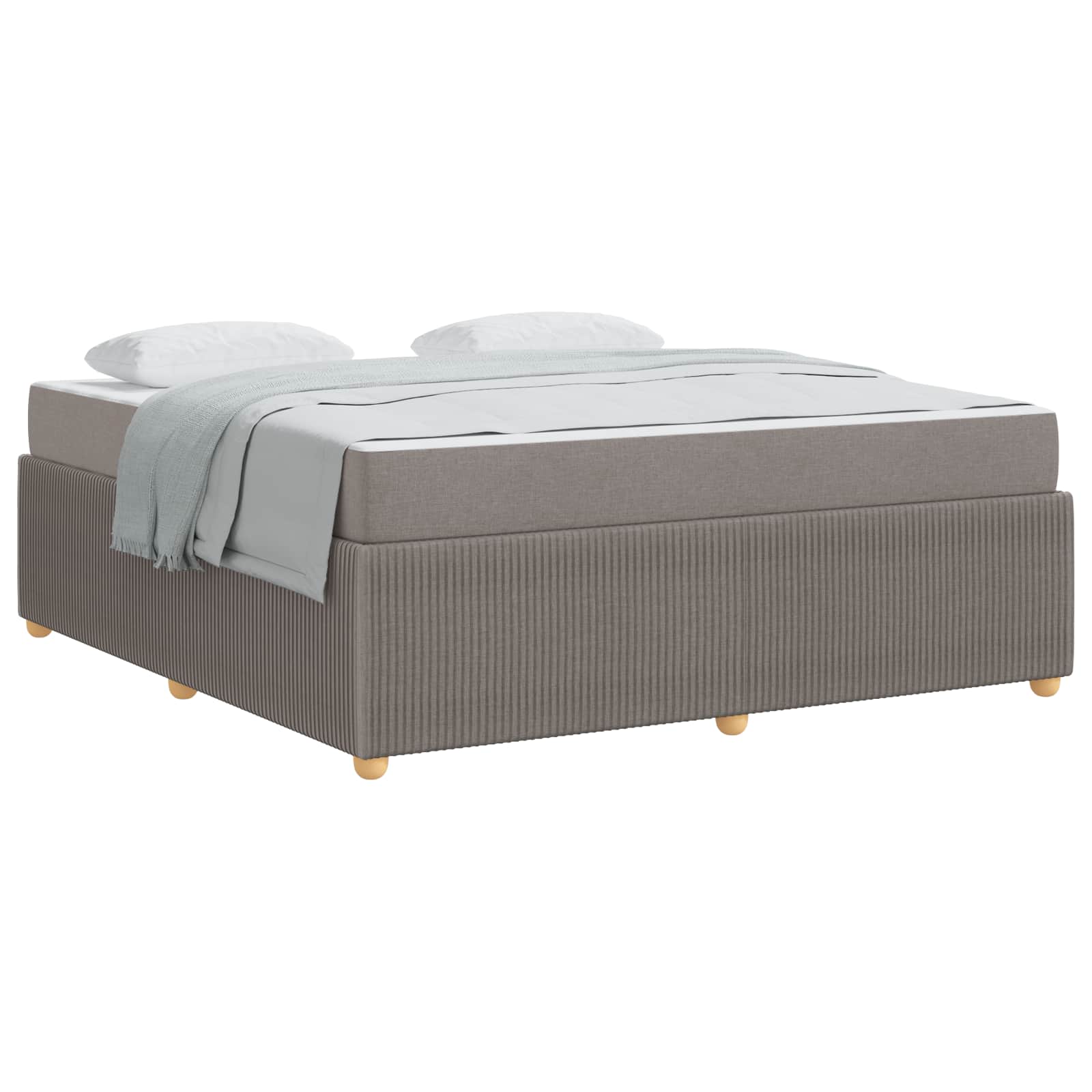 Cadre de lit avec matelas Taupe 180 x 200 cm tissu - XIOS