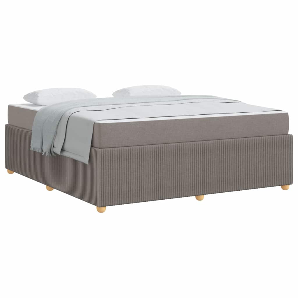 Cadre de lit avec matelas avec matelas Taupe 180 x 200 cm tissu - XIOS
