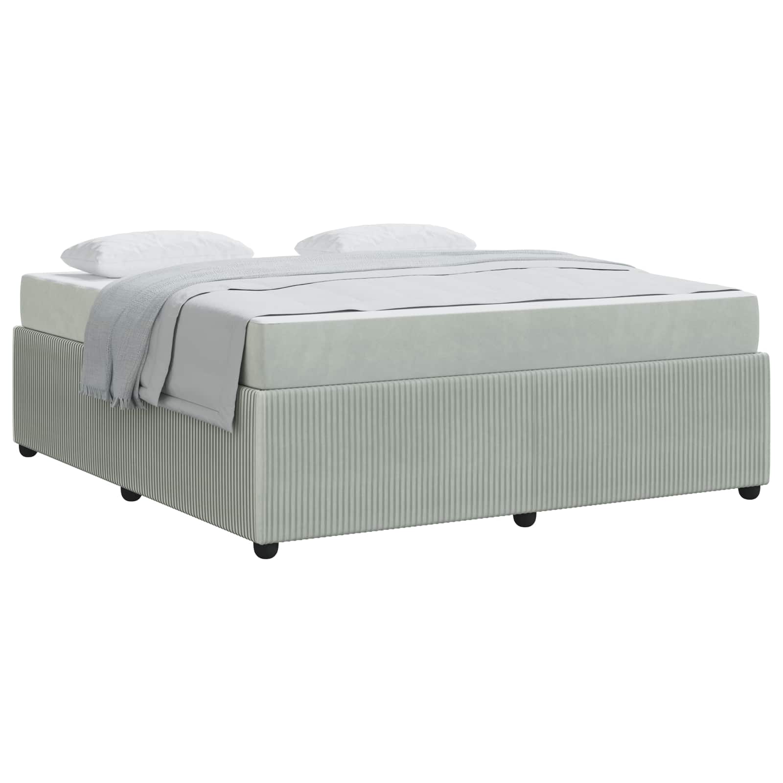 Cadre de lit avec matelas Gris clair 180 x 200 cm tissu - XIOS