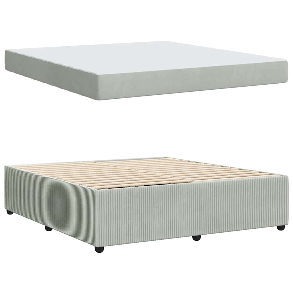 Cadre de lit avec matelas Gris clair 180 x 200 cm tissu - XIOS