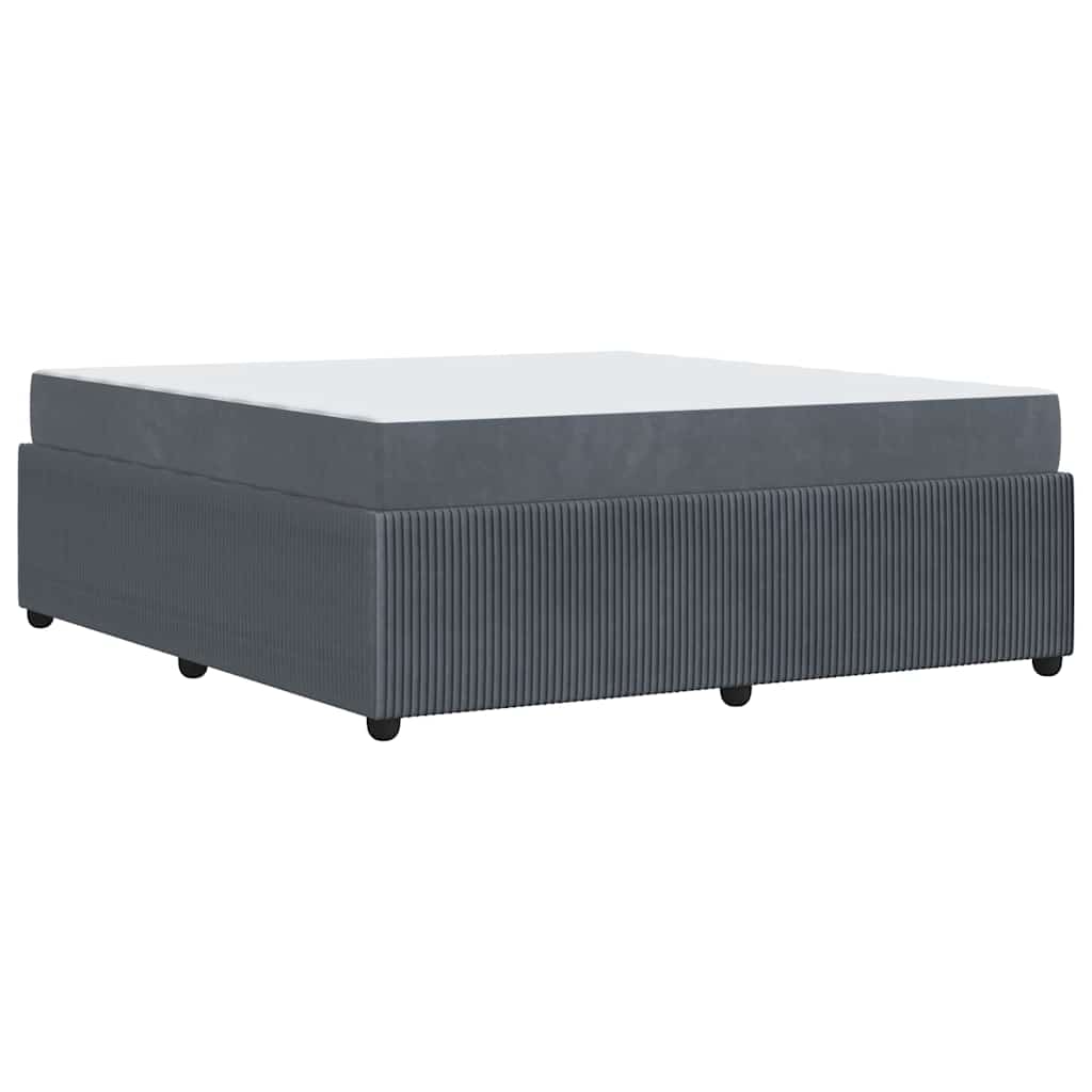 Cadre de lit avec matelas Gris foncé 180 x 200 cm tissu - XIOS