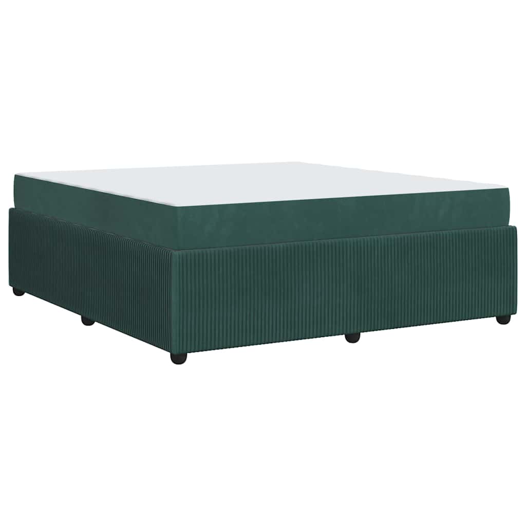 Cadre de lit avec matelas Vert foncé 180 x 200 cm Velours - XIOS