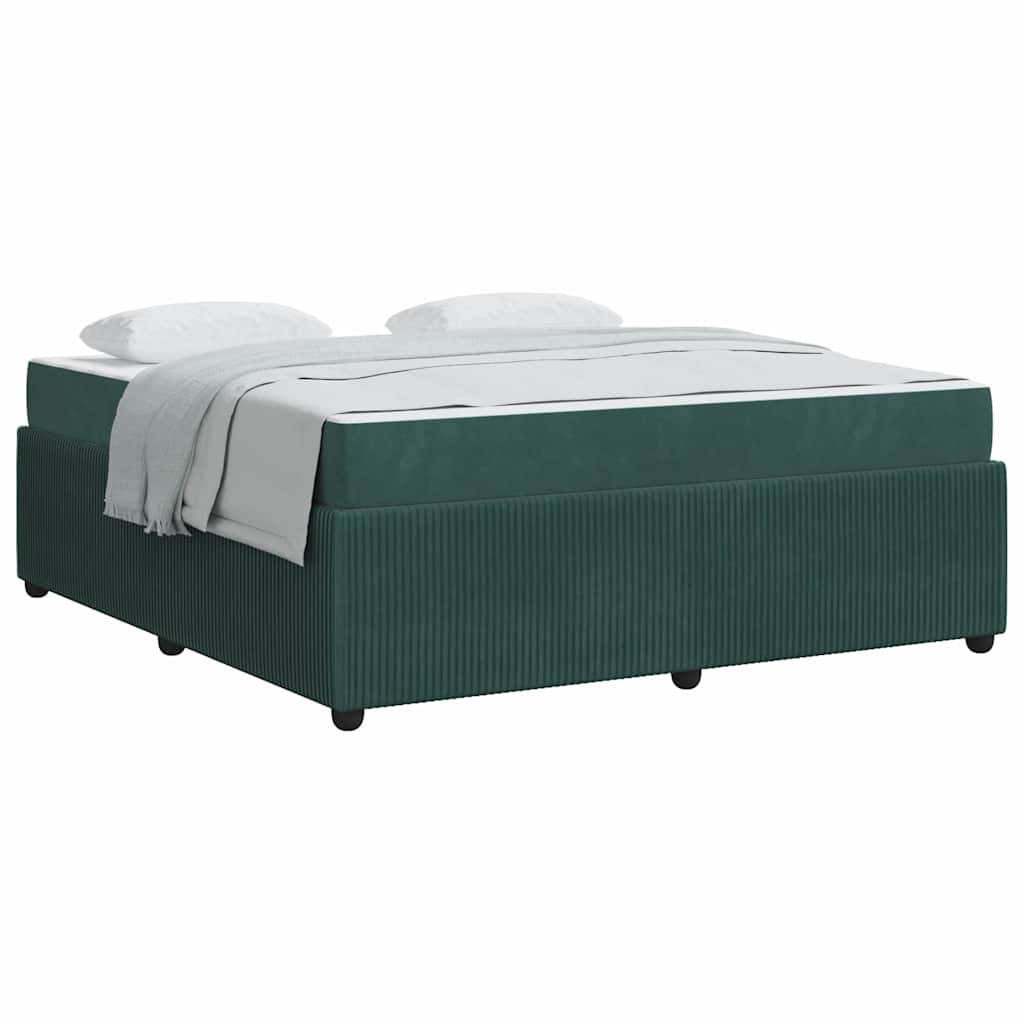 Cadre de lit avec matelas Vert foncé 180 x 200 cm Velours - XIOS
