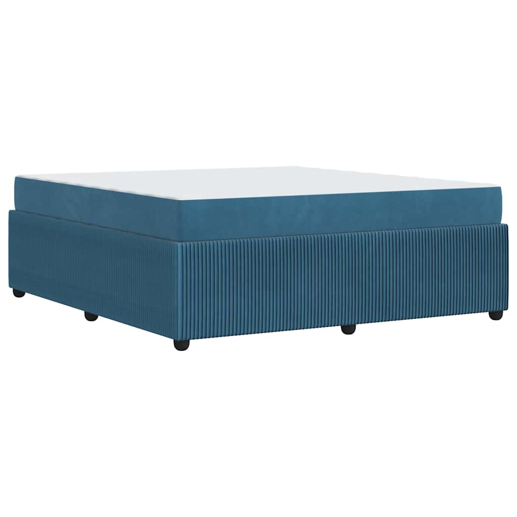 Cadre de lit avec matelas Bleu 180 x 200 cm tissu - XIOS