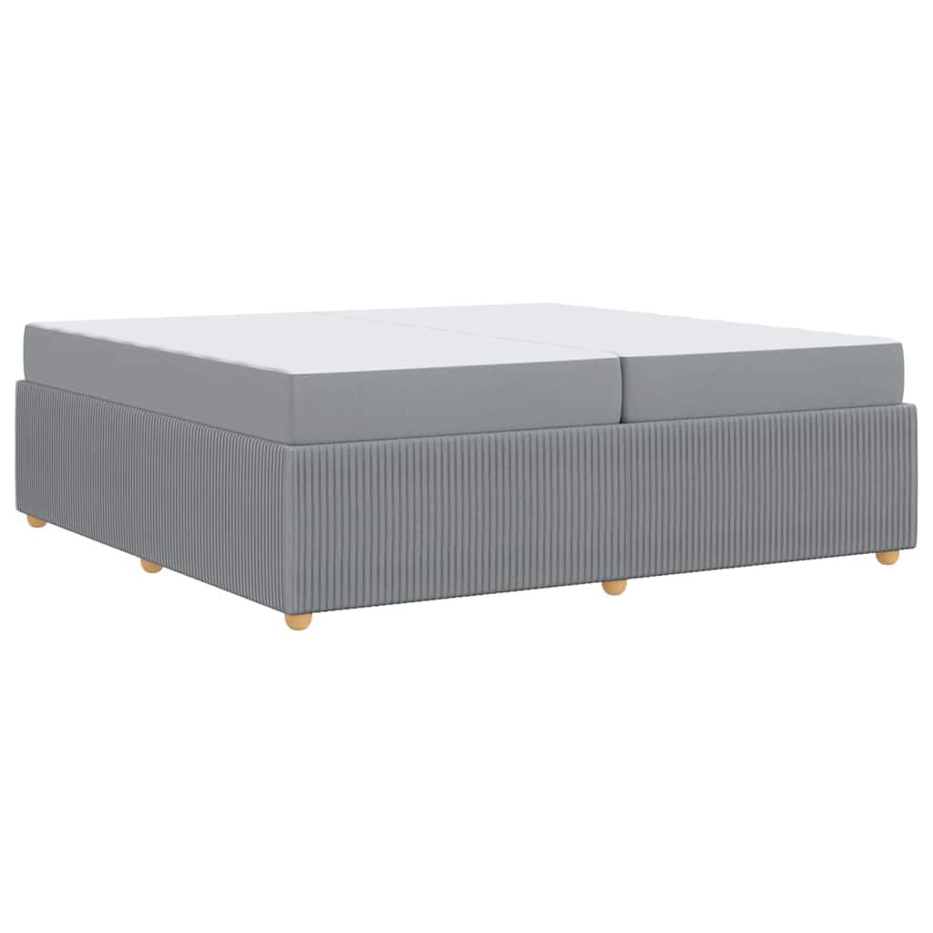 Cadre de lit avec matelas Gris clair 200 x 200 cm tissu - XIOS