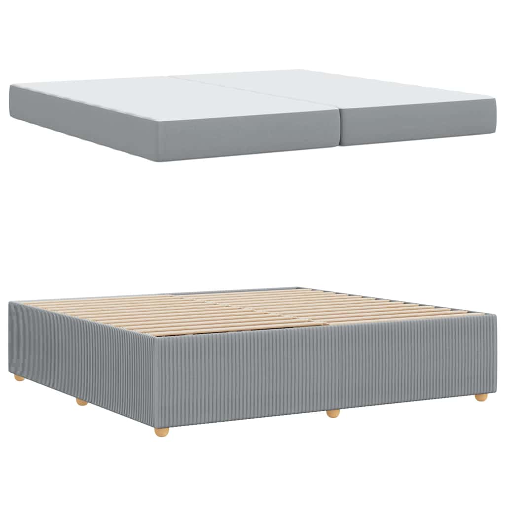 Cadre de lit avec matelas Gris clair 200 x 200 cm tissu - XIOS